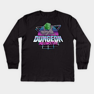 Dungeon Meowster Cute Cat Gaming Kids Long Sleeve T-Shirt